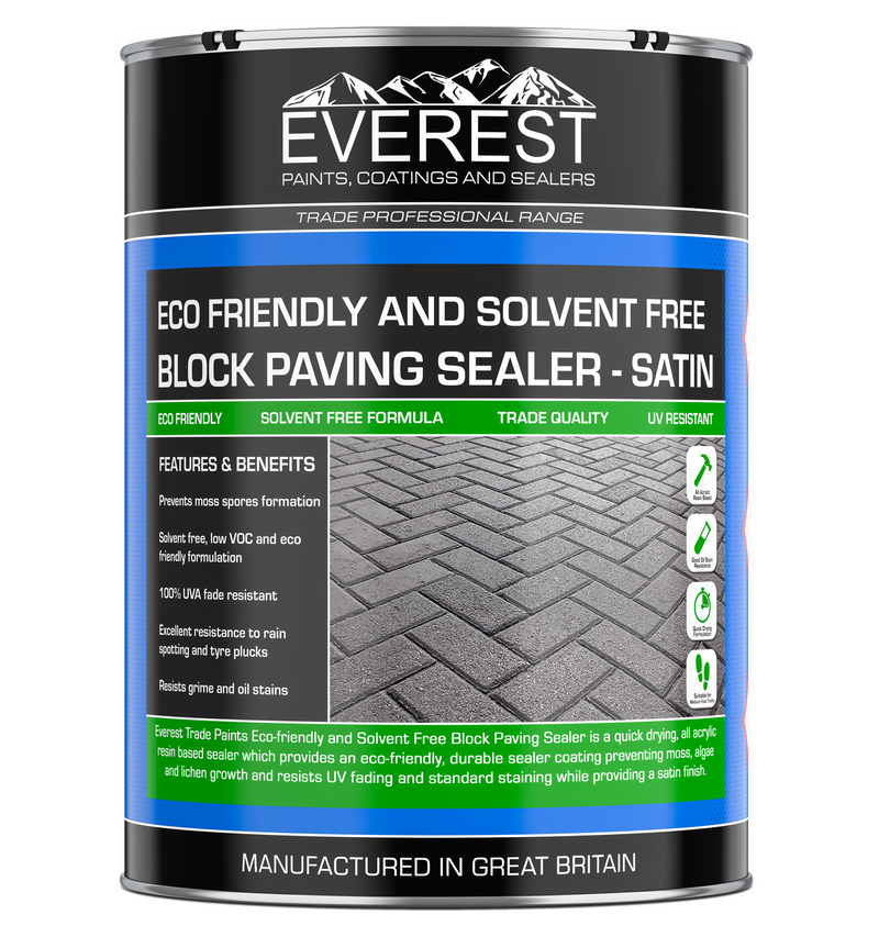 Everest Trade - Eco Friendly and Solvent Free Block Paving Sealer - Satin Finish