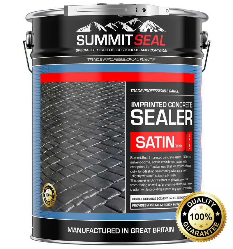 SummitSeal - Imprinted Concrete Sealer - SATIN / Wetlook - Highly Durable - Trade Grade